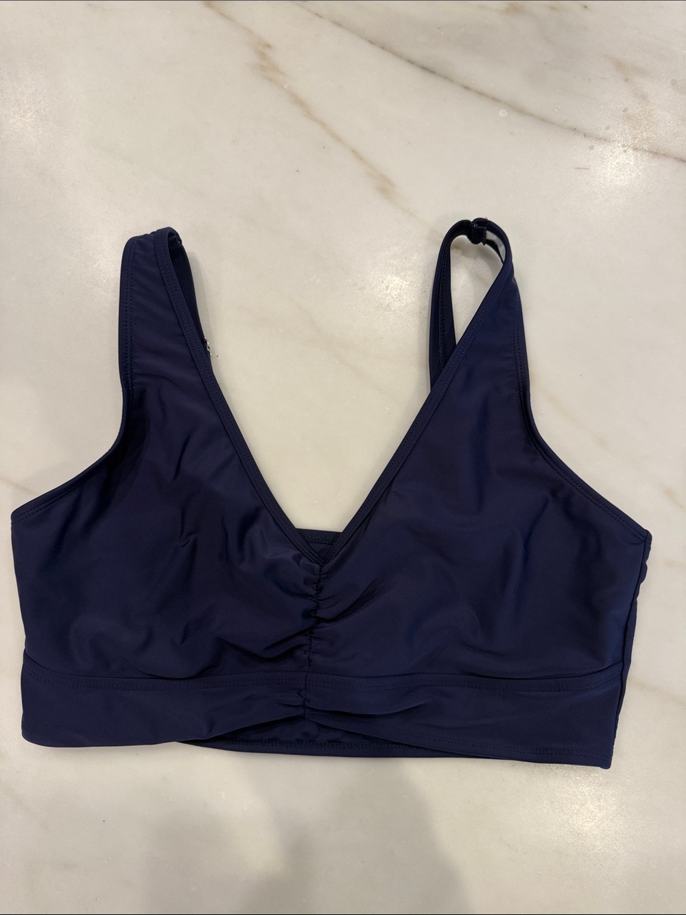 Women's Navy V-Neck Bikini Top or SportsBra Size Large